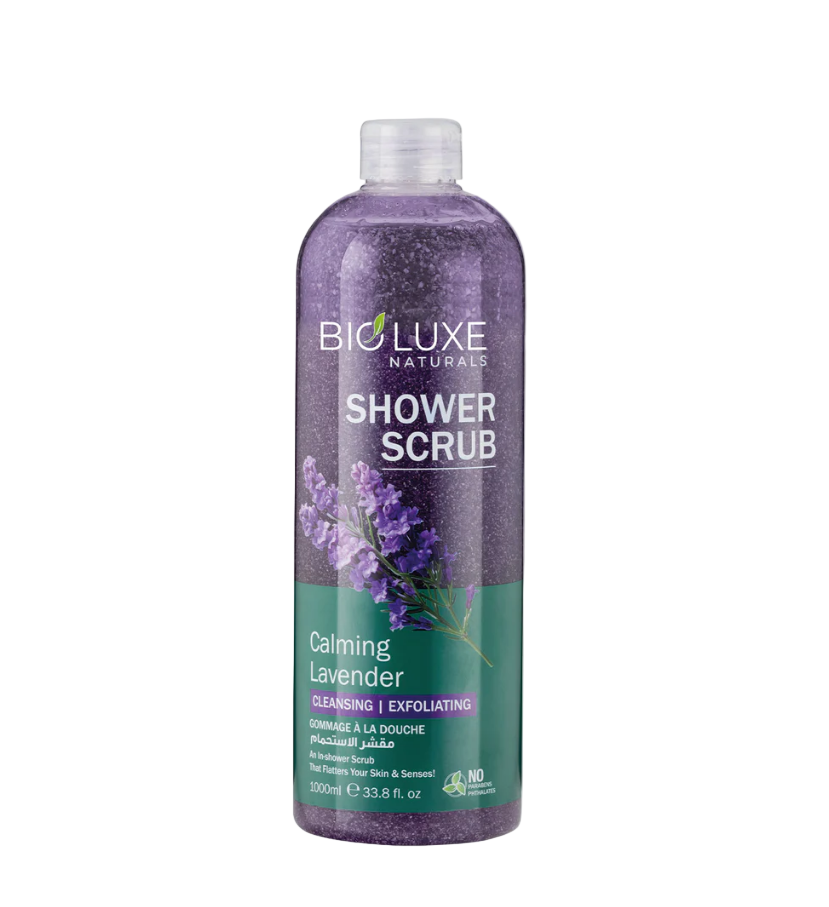 Calming Lavender Shower Scrub by BioLuxe Naturals 1000ml