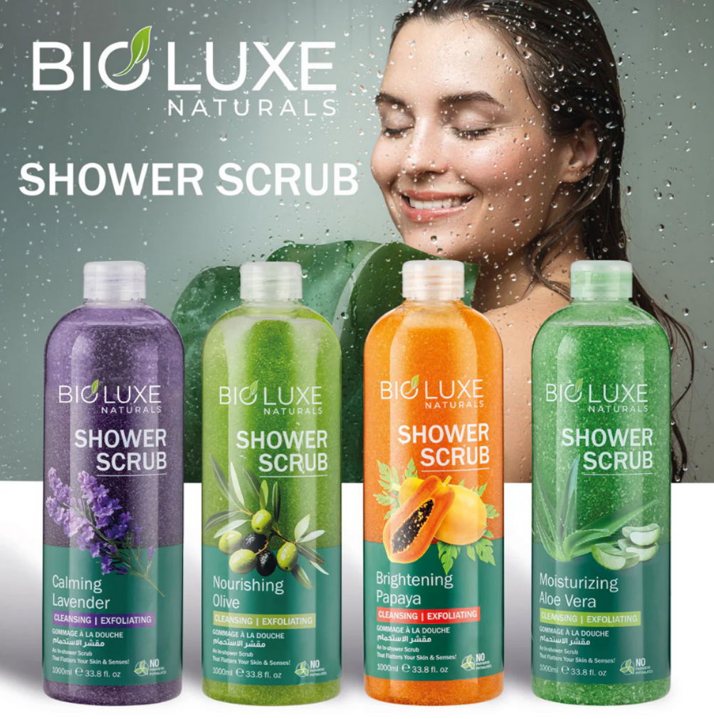 Calming Lavender Shower Scrub by BioLuxe Naturals 1000ml