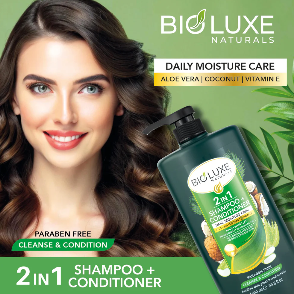 Daily Moisture Care 2-in-1 Shampoo + Conditioner by BioLuxe Naturals 1000ml
